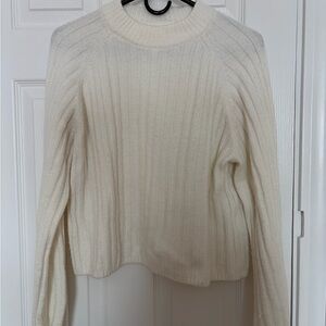 H&M Cream Ribbed Crew Neck Sweater